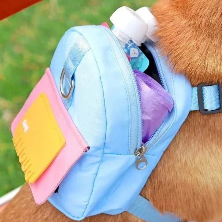 Backpack-Style Collar & Leash Set for Medium to Large Dogs – Wagport™