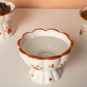 Pumpkin Ceramic Pet Bowl with Anti-Tip Round Design – Clayvo™