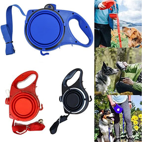 Retractable Dog Leash with Water Bottle & Waste Bag Dispenser – Roamly™