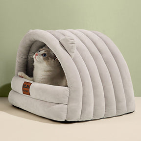 Cotton & Velvet Pet Cave Bed for Pets Up to 22 lb – Nestora™