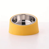 Tilted Pet Bowl with Plastic & Stainless Steel Design – Slantie™