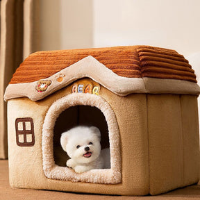 Cotton Pet House Bed with Non-Slip Base – Nooksy™