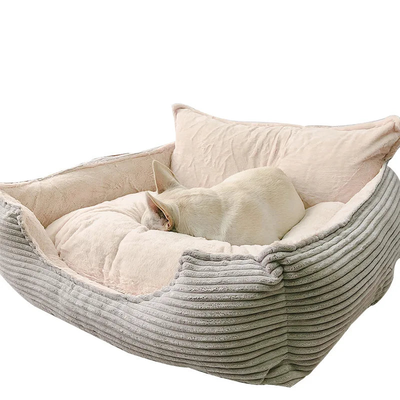 Velvet Pet Bed with Raised Sides – Auluxe™
