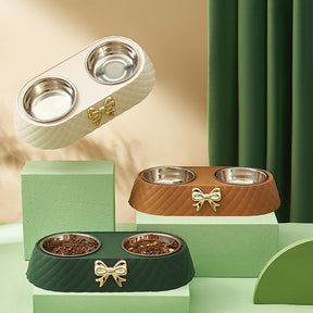 Double Pet Bowl Set – Plastic & Stainless Steel – Dishlo™