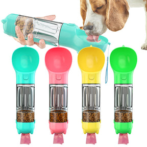 3-in-1 Portable Dog Water Bottle with Food & Waste Bag Storage – TrailSip™
