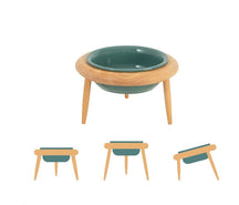 Porcelain Pet Bowl with Raised Bamboo Stand – NestBowl™