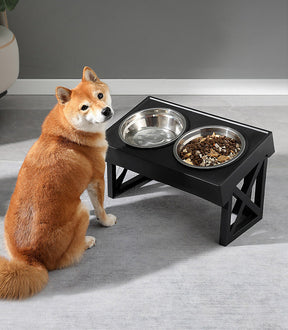 Elevated Adjustable-Height Pet Bowl with Slow Feeder – Bowdeck™