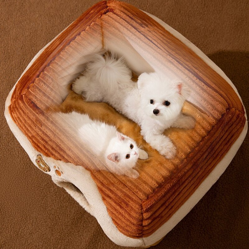 Cotton Pet House Bed with Non-Slip Base – Nooksy™