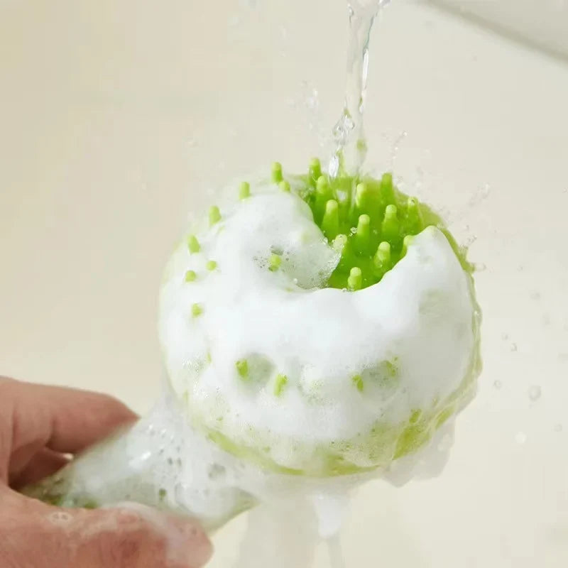 Pet Bath Massage Brush with Shampoo Dispenser – Scrubwyn™