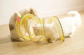 Cat Tunnel Toy with Spring Steel Frame & Elastic Mesh – SpringPounce™