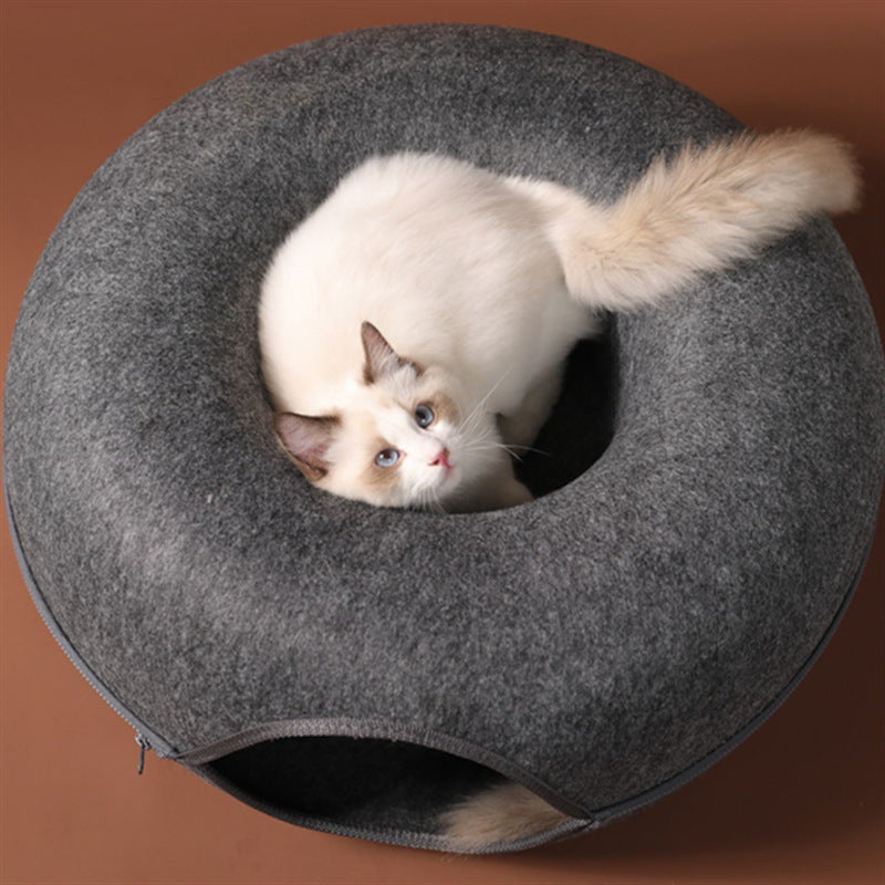 Round Tunnel Pet House with Full-Zip Opening – Viko