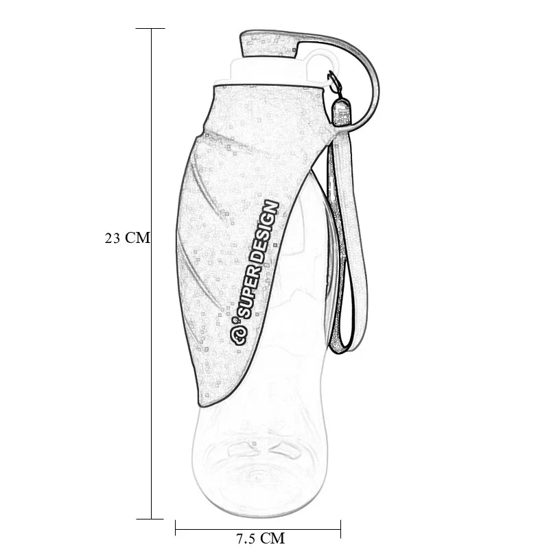 Portable Pet Water Bottle & Feeder 19.6 fl oz for Travel – TrailSip™
