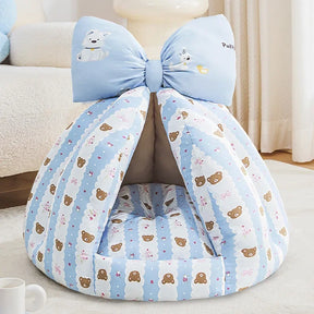 Non-Slip Pet Cave Bed with Removable Cushion for Dogs & Cats – SnugHaven™