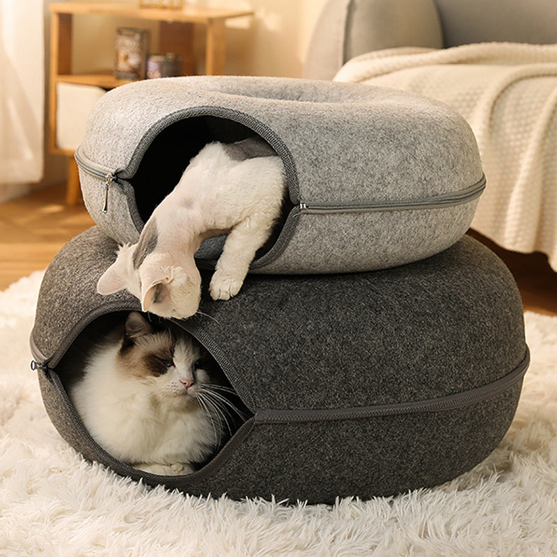 Round Tunnel Pet House with Full-Zip Opening – Viko