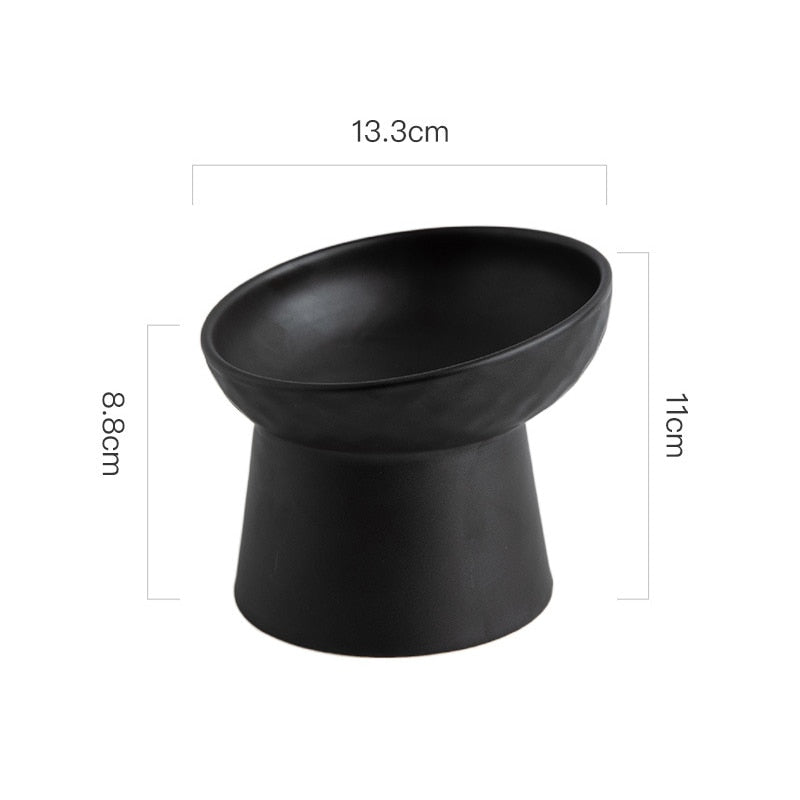 Ceramic Pet Bowl with 15° Tilted Design and Non-Slip Base – Rivoa™