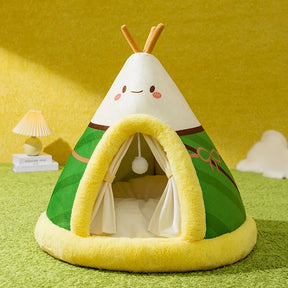 Cotton Pet Cave Bed with Non-Slip Base – CloudBurrow™