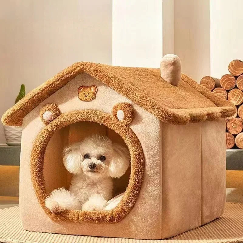 Cotton Pet House Bed in Bear-Inspired Style – CubHaven™