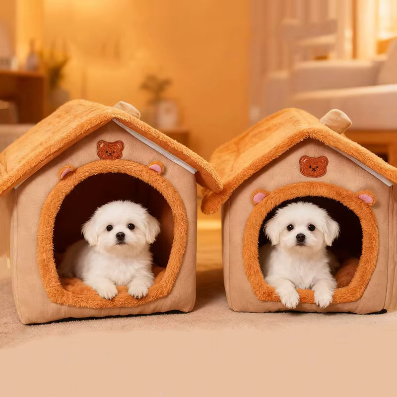 Cotton Pet House Bed in Bear-Inspired Style – CubHaven™