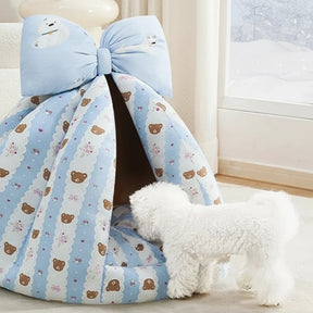 Non-Slip Pet Cave Bed with Removable Cushion for Dogs & Cats – SnugHaven™