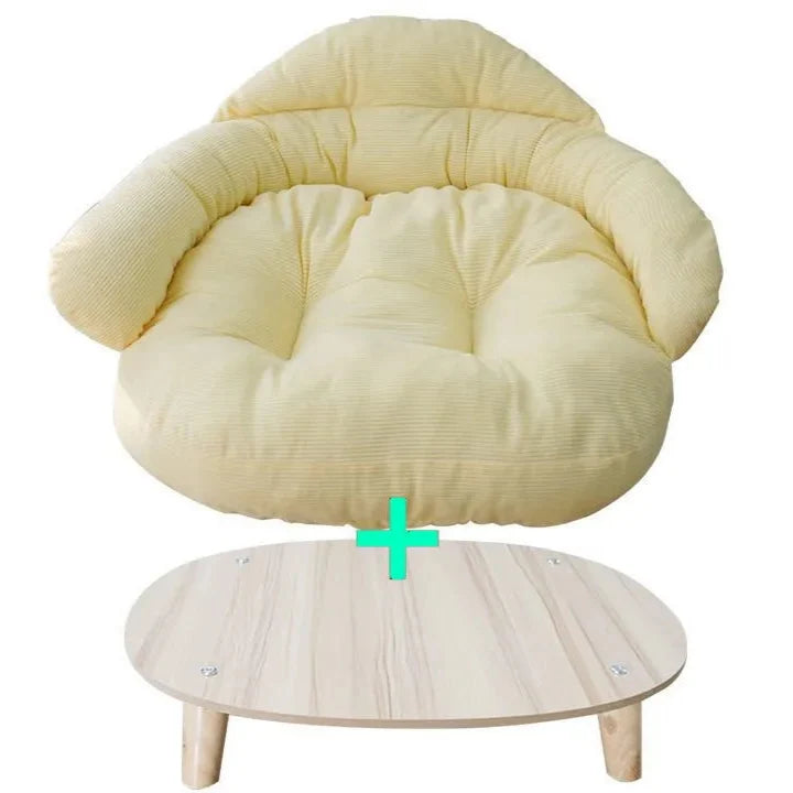 Velvet Pet Sofa Bed with Non-Slip Base – PlushHaven™