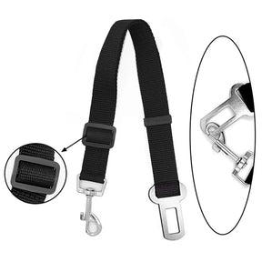 Adjustable Pet Car Seat Belt & Leash – Dual-Function Safety Strap – TetherPaw™