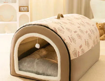 2-in-1 Convertible Pet Cave Bed with Removable Cushion – Nestivo™