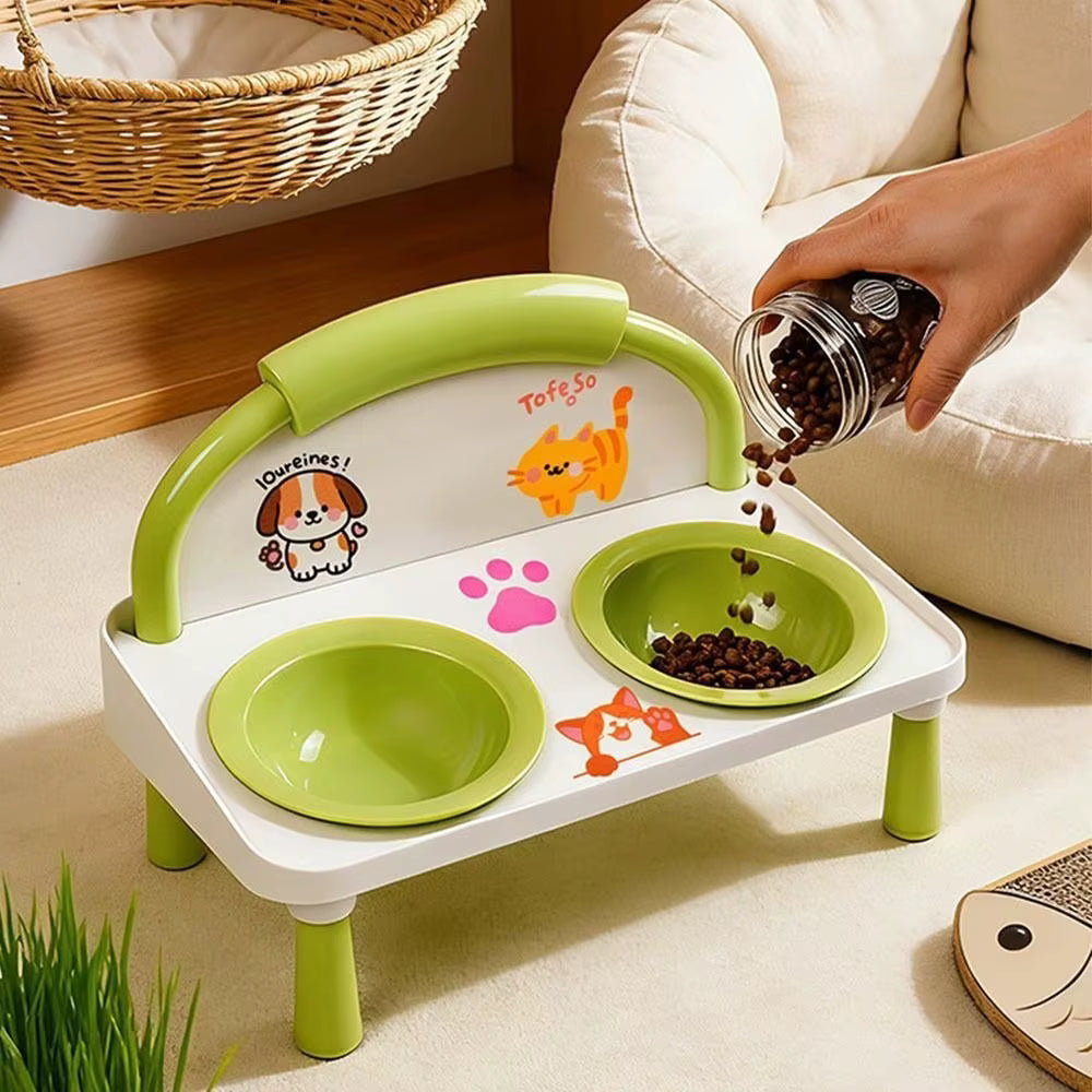 Elevated Tilted Pet Bowl with Non-Slip Base for Dogs & Cats – Comfeo™