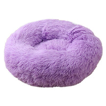 Round Plush Pet Bed with Long Soft Fur, Lightweight & Portable – Plumo™