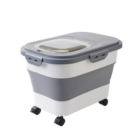 Foldable Pet Food Storage Container with Measuring Cup – Vaultra™