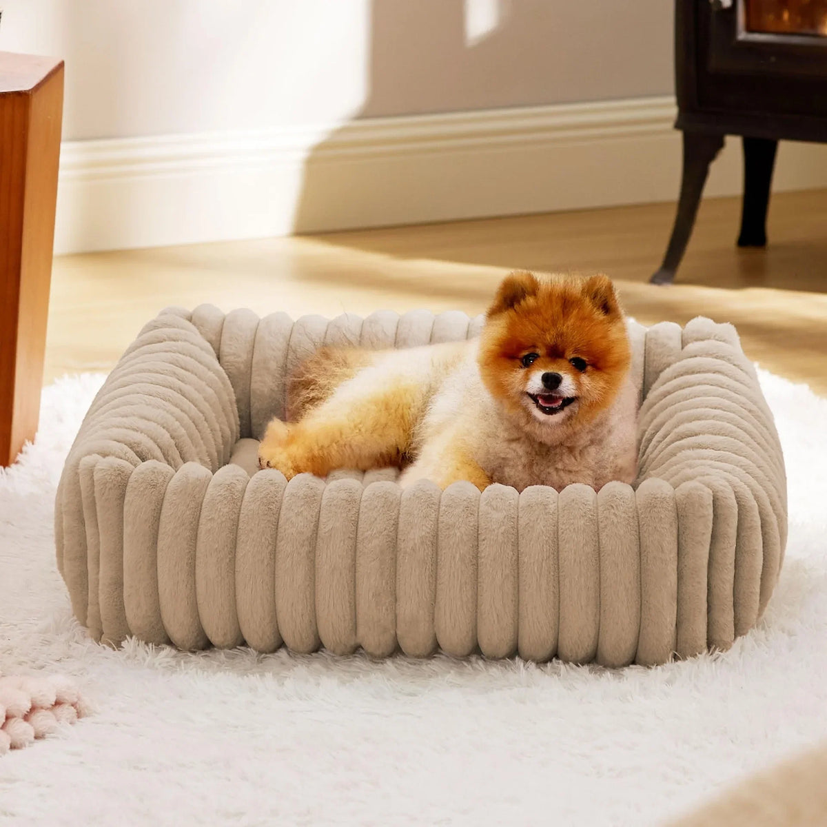 Raised-Edge Pet Bed with Removable Washable Cover – Nestelle™