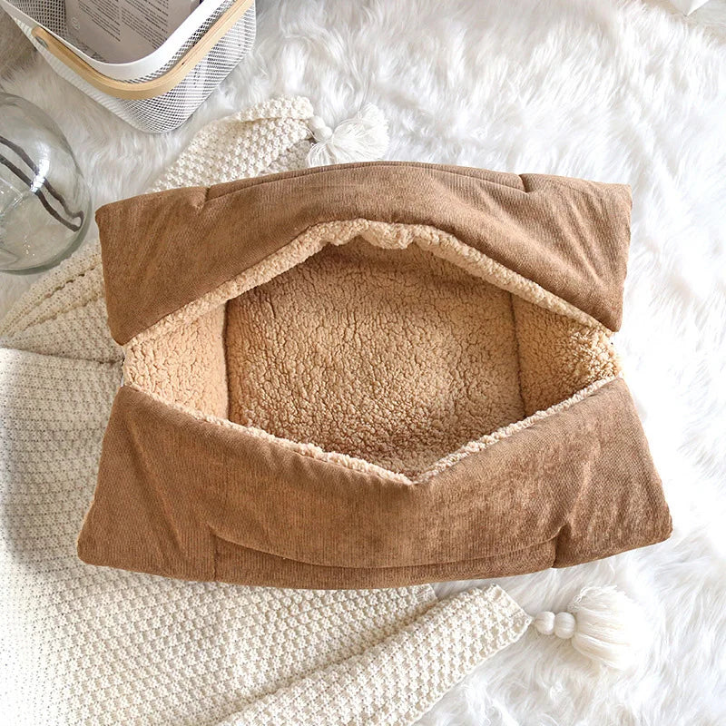 3-in-1 Plush Pet Bed with Convertible Basket Design – Nestiva™
