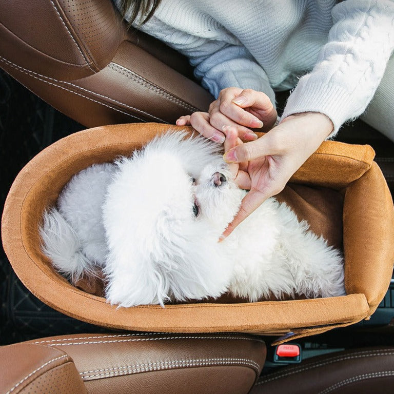 Center Console Pet Car Seat with Safety Leash for Dogs & Cats – Ridemo™