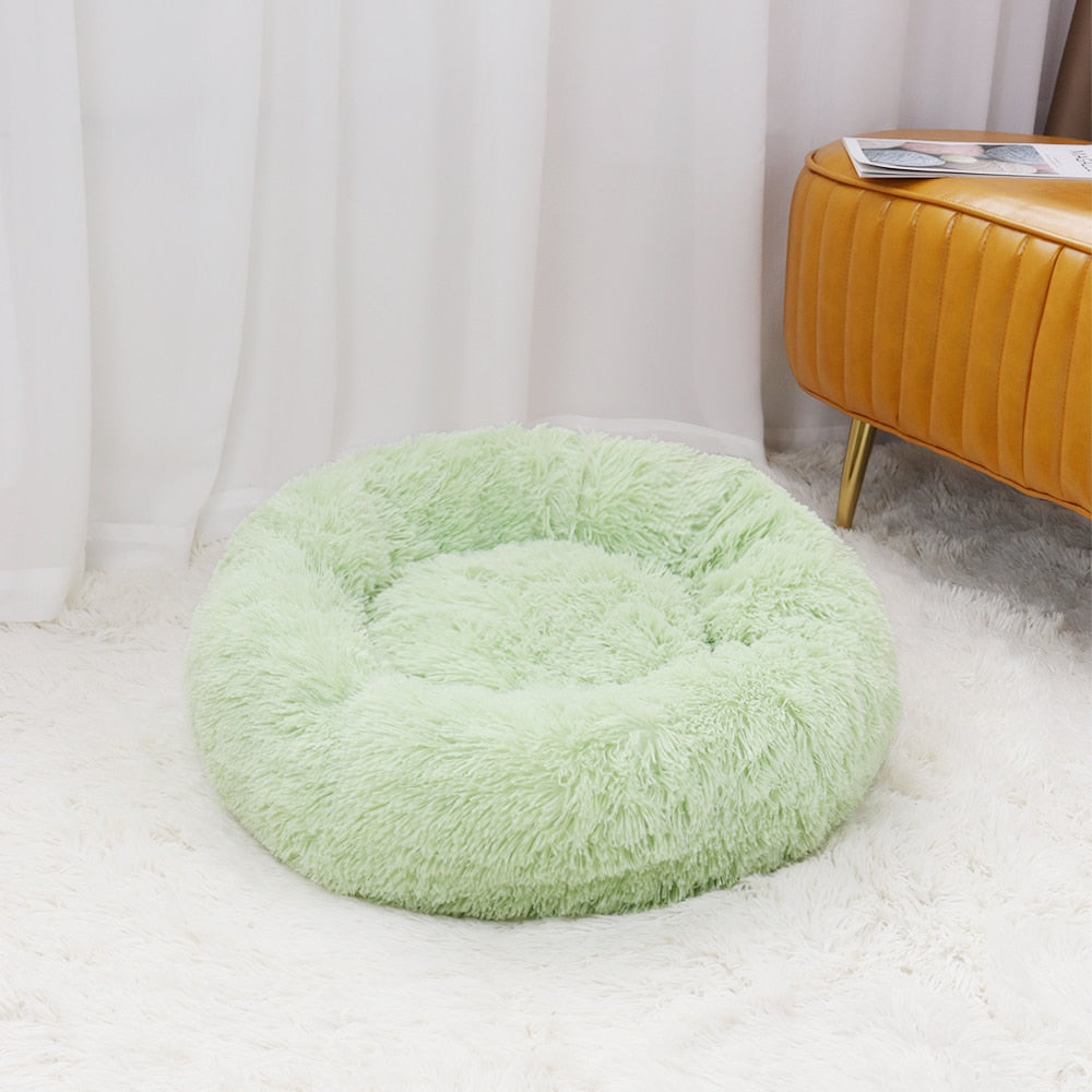 Round Plush Pet Bed in 5 Sizes – Nestora™