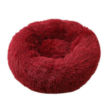 Round Plush Pet Bed with Long Soft Fur, Lightweight & Portable – Plumo™