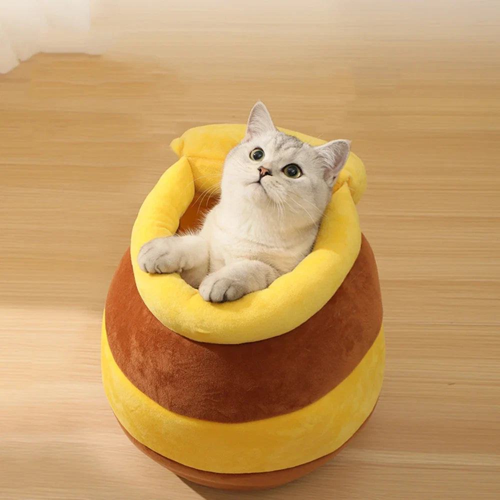 Honey Pot Cave Pet Bed in Yellow – HoneyNest™