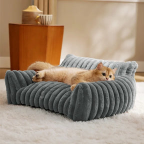 Velvet Pet Sofa Bed with Removable Zippered Cover – PetLounge