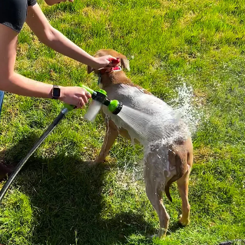 Pet Bath Shower Sprayer with Shampoo Dispenser – Rinsly™