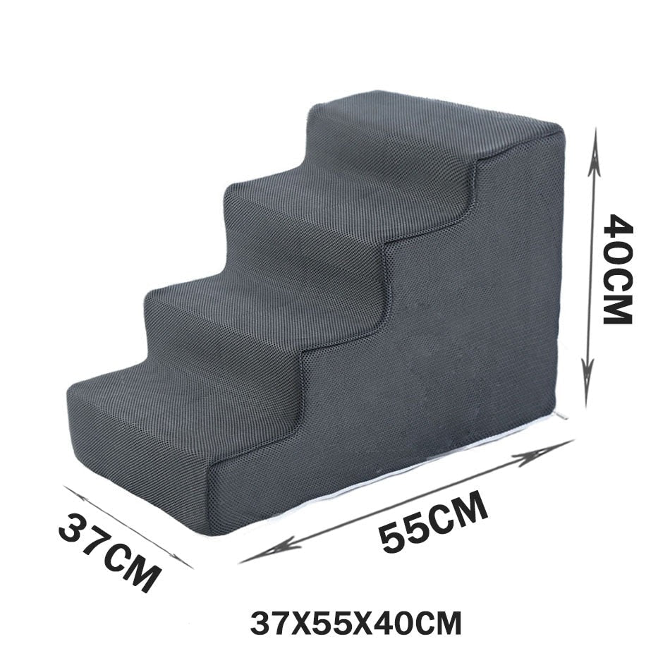 Pet Stairs for Dogs & Cats – Soft Foam Steps for Beds & Sofas – Pawrise™