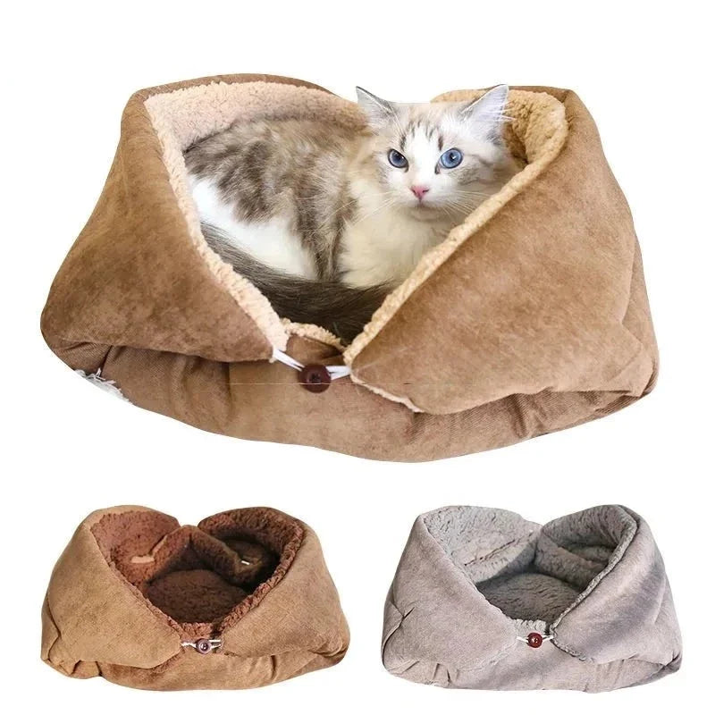 3-in-1 Plush Pet Bed with Convertible Basket Design – Nestiva™