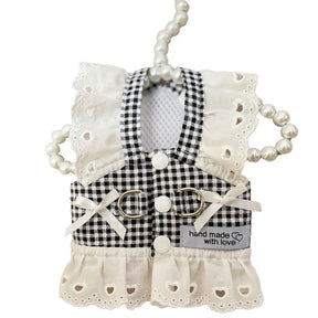 Plaid Vest Harness with Built-In Leash for Small Pets – Frilla™