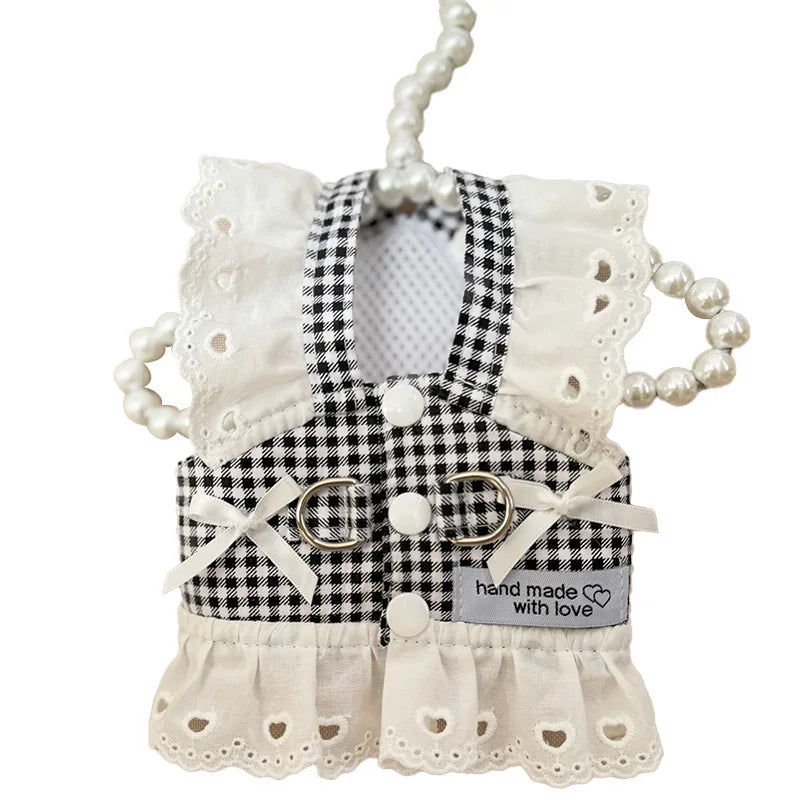 Plaid Vest Harness with Built-In Leash for Small Pets – Frilla™