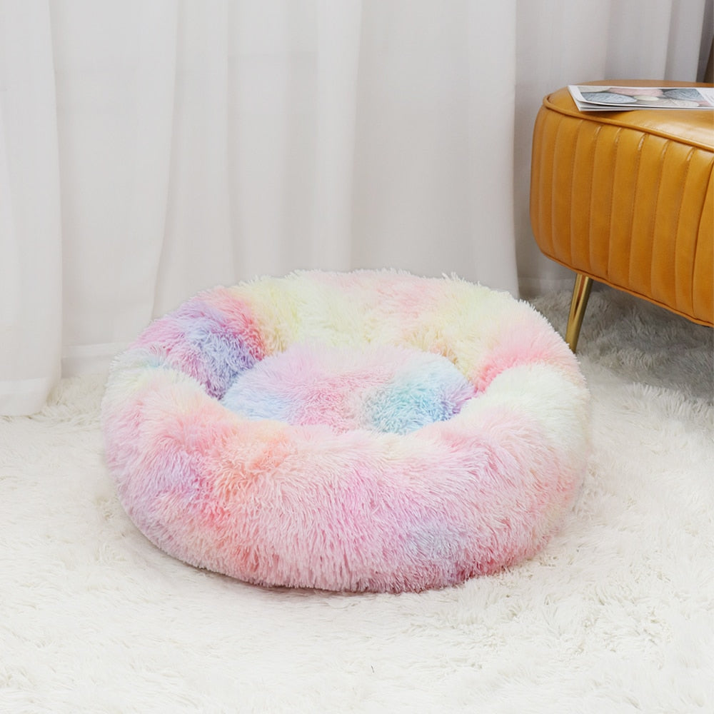 Round Plush Pet Bed in 5 Sizes – Nestora™