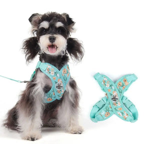 Floral Print Polyester Mesh Collar & Leash Set for Pets – Blithe™