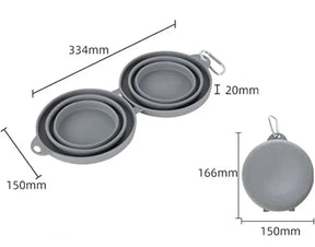 Foldable Silicone Double Pet Bowl for Food & Water – Foldera™