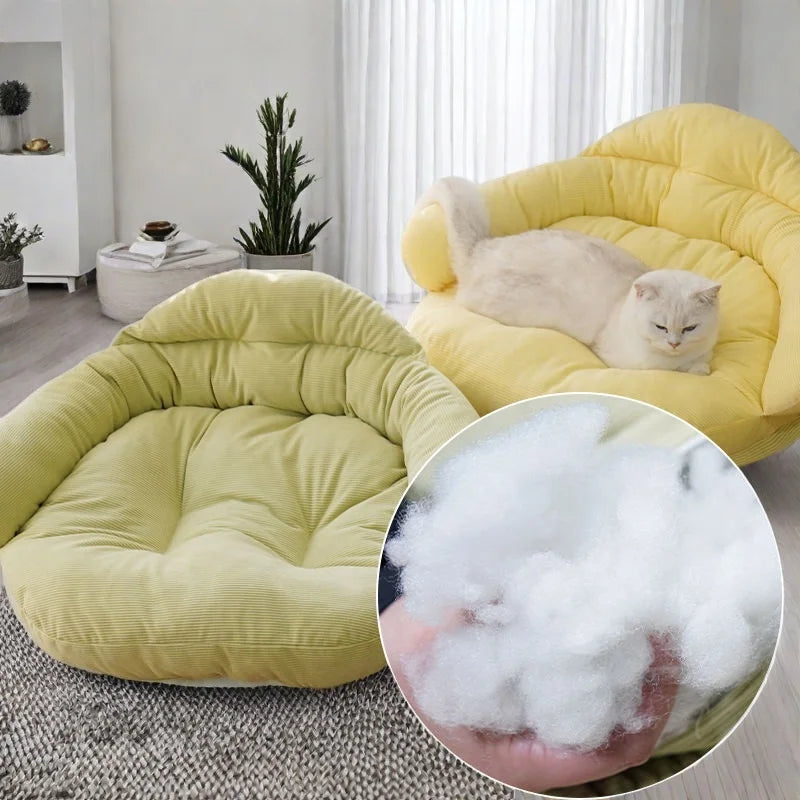 Velvet Pet Sofa Bed with Non-Slip Base – PlushHaven™