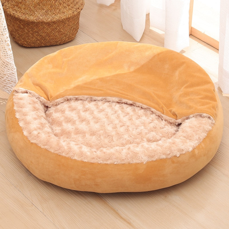 Covered Plush Pet Bed with Non-Slip Bottom – Tadeus