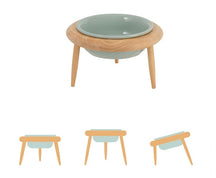 Porcelain Pet Bowl with Raised Bamboo Stand – NestBowl™