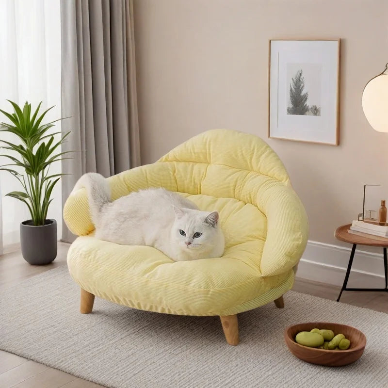 Velvet Pet Sofa Bed with Non-Slip Base – PlushHaven™