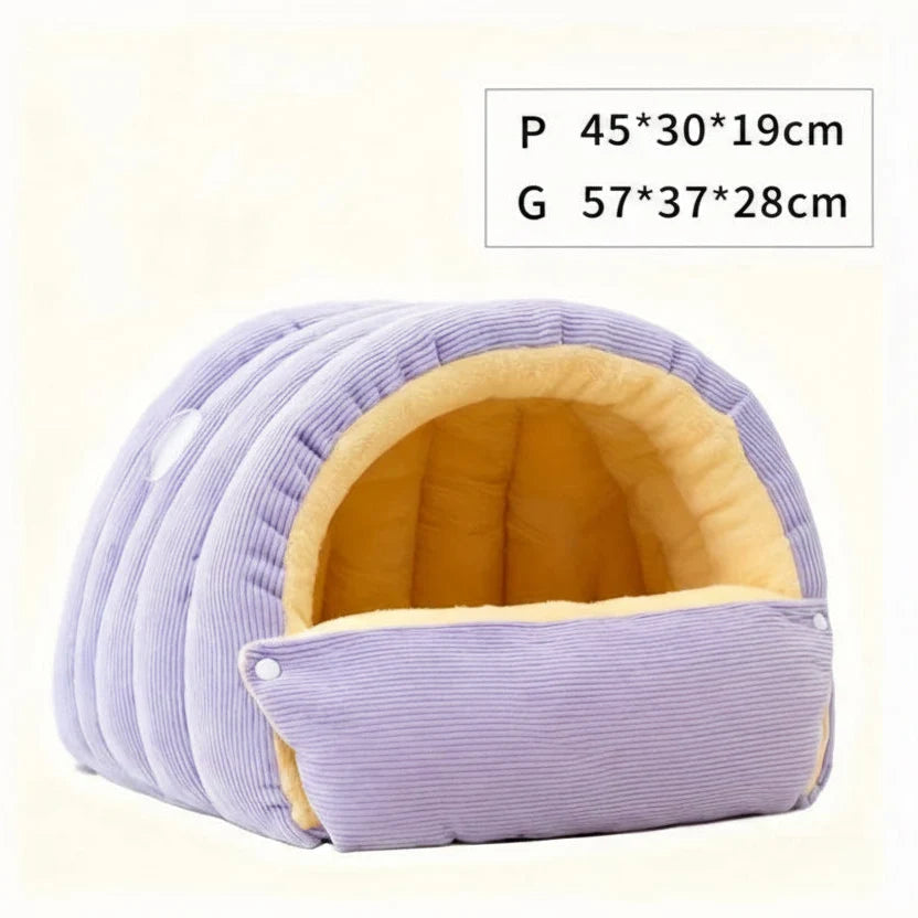 Convertible Pet Cave Bed & Mat with Snap-Open Design – FlexNook™