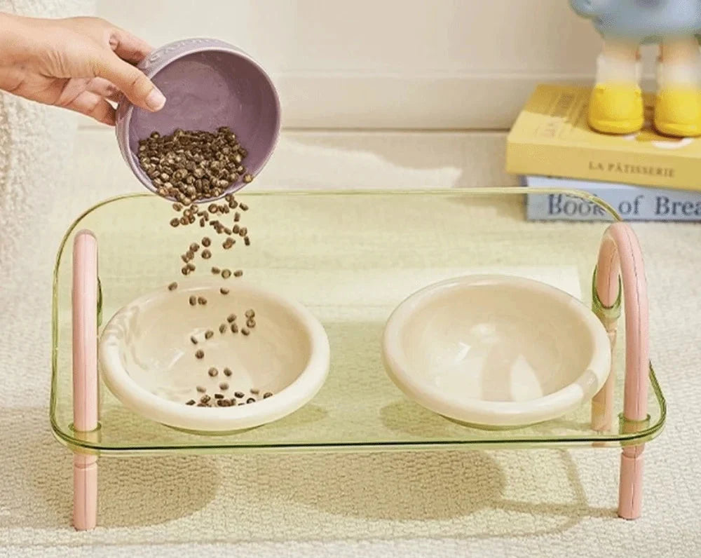 Double Plastic Pet Bowl Set, BPA-Free for Dogs & Cats – PurePlate™